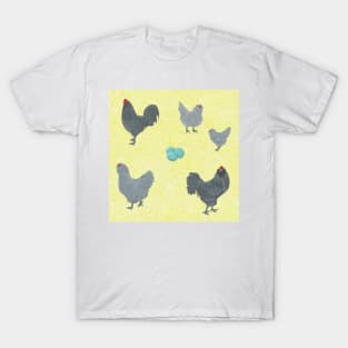 Blue Ameraucana Pattern Yellow T-Shirt